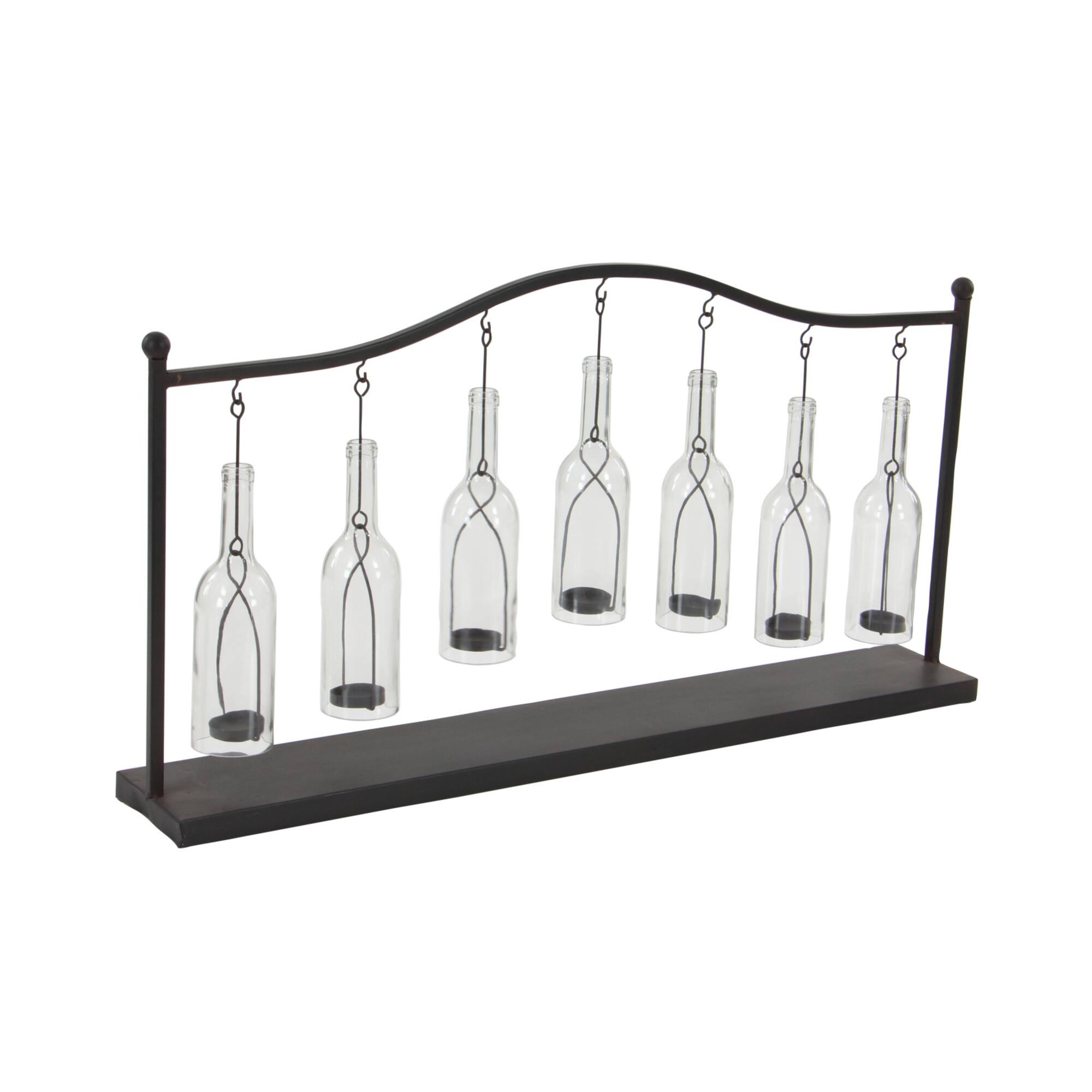36" Black Iron Farmhouse Candle Holder Lantern